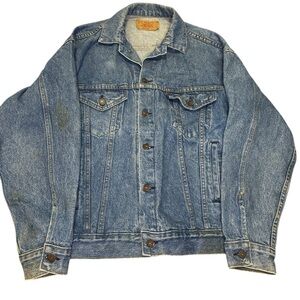 Levi’s Vintage Blue Denim Trucker Jacket USA Made Red Tab Size Small